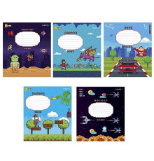 Caiet 12 file matematica Школярик UV lac,"Pixel Games" 012-3113K (30/300/600)