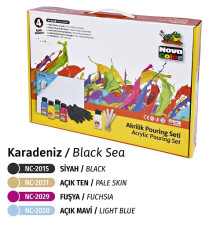 Set p/u creatie "Black Sea" panza 25x35сm, 5 vopsele acrilice NC-2503