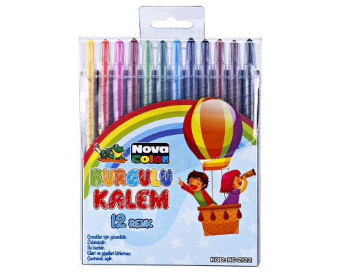 Карандаши восковые механические, 12цв. NC-2122 (12/96)