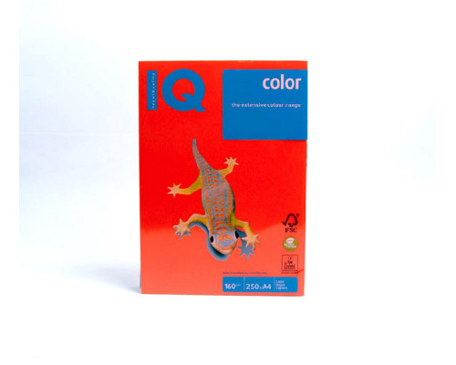 Бумага А4 ярко-оранжевая "IQ-Color"160g/m2, 250л, OR43