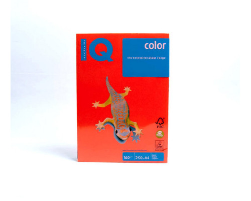 71598 Бумага А4 ярко-оранжевая "IQ-Color"160g/m2, 250л, OR43