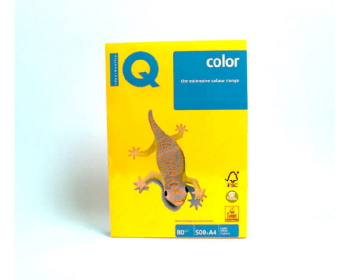 Бумага А4 оранжево-неоновая "IQ-Color" 80g/m2, 500л, NEOOR