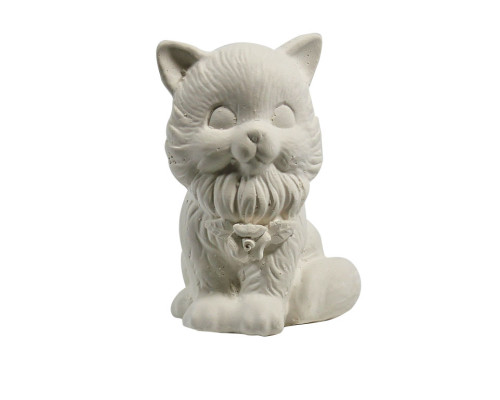 Гипсовая фигурка "Котенок с цветочком"