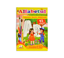 Coloreaza, lipeste, modeleaza. Alfabetul. 93 autocolante A4 N*9023