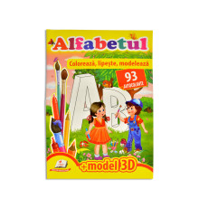 Coloreaza, lipeste, modeleaza. Alfabetul. 93 autocolante A4 N*9023