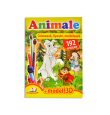 Coloreaza, lipeste, modeleaza. Animale. 192 autocolante A4 N*9146