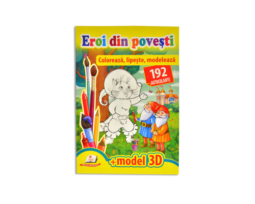 Coloreaza, lipeste, modeleaza. Eroi din povesti. 192 autocolante A4 N*9054