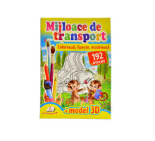 Coloreaza, lipeste, modeleaza. Mijloace de transport. 192 autocolante A4 N*9177