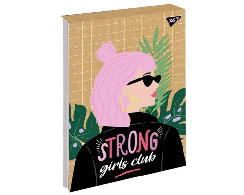 Блокнот B5, 80л. клетка, на склейке, крафт "Girls" YES 151679