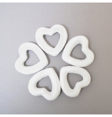 Набор пенопластовых фигурок "Контурное сердце", 5шт., 3.5см., Santi 742628