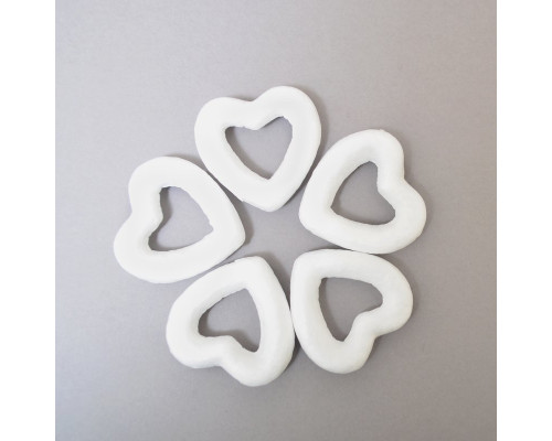 Набор пенопластовых фигурок "Контурное сердце", 5шт., 3.5см., Santi 742628