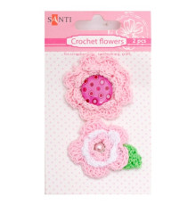 Flori decorative impletite, roz 2 buc. 952617