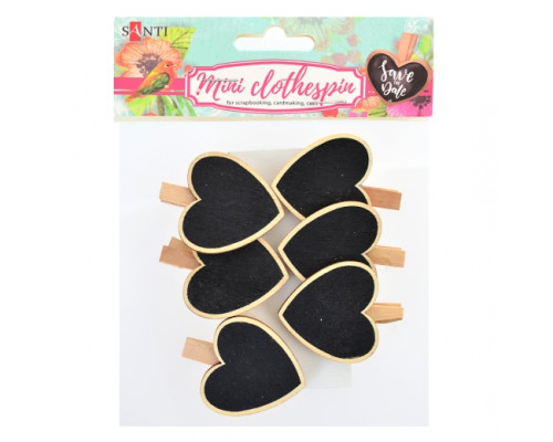 Set cleste din lemn "Inimioare", 4,5cm, 6 buc/cut 740727 Set cleste din lemn "Inimioare", 4,5cm, 6 buc/cut 740727