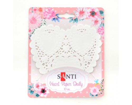 Set servetele inimioara, culoare alba, 10cm, 12 buc 741686