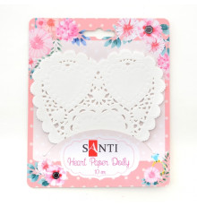 Set servetele inimioara, culoare alba, 10cm, 12 buc 741686