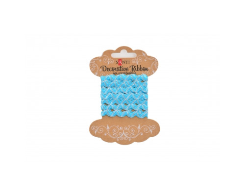 Декоративная лента "Волна голубая с серебрянной нитью", 2м 741382