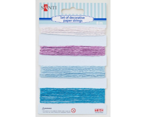 05055 Set sireturi decorative din hartie, roz-albastru, 4 cul., 8m, 952039