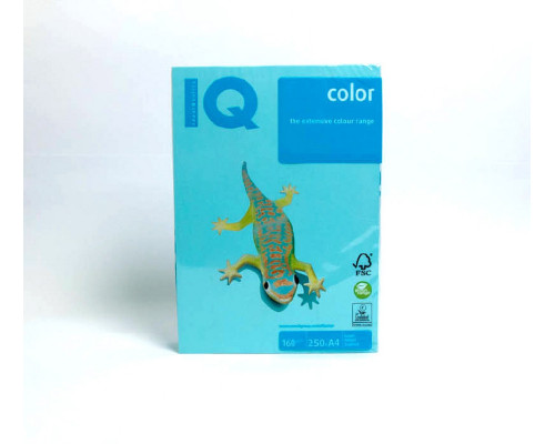 Бумага А4 голубая "IQ-Color"160g/m2, 250л, MB30