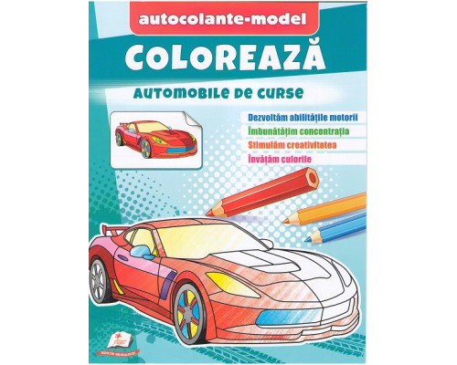 Coloreaza+autocolante "Automobile de cursa" N*6050