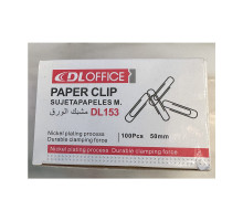Скрепки прямые, 50мм, 100шт., DL153 (10/200)