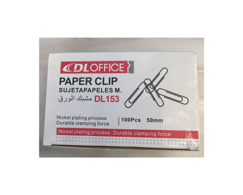 Скрепки прямые, 50мм, 100шт., DL153 (10/200)