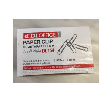 Скрепки прямые, 78мм, 50шт., DL154 (10/100)