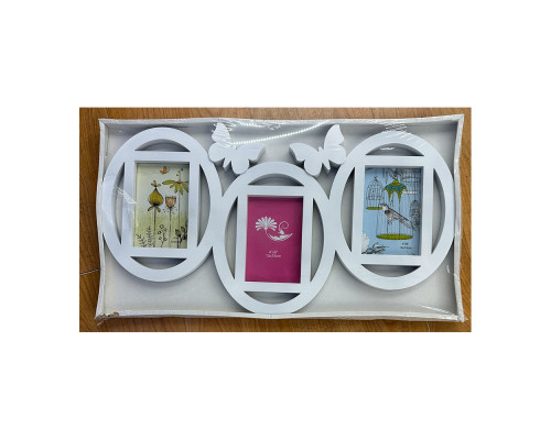 Фотоколлаж, белый, "Бабочки" 3 фото, M17 (24)