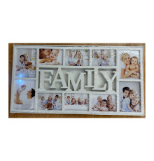 Фотоколлаж, белый, "Family" 10 фото, S5-7 (12)