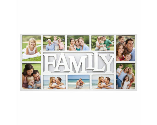 Фотоколлаж, белый, "Family" 10 фото, S5-7 (12)