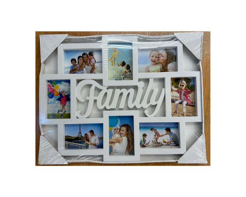 Фотоколлаж, белый, "Family" 8 фото, M35 (12)