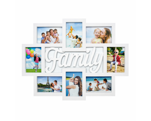 Фотоколлаж, белый, "Family" 8 фото, M35 (12)