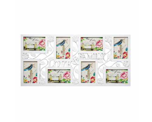 Фотоколлаж, белый, "Family si Love" 8 фото, S5-9 (24)