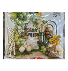 09199 Набор надувные шары ассорти, "HAPPY BIRTHDAY" ZOO 72шт., QQI-465