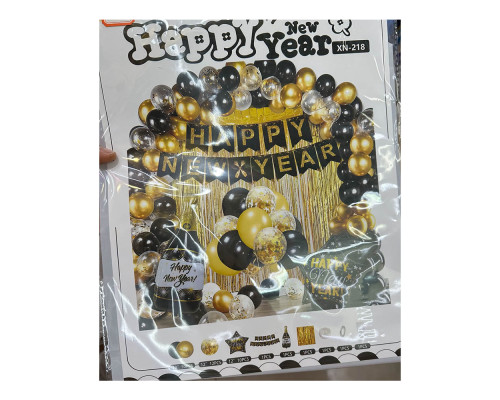 09201 Set "HAPPY NEW YEAR" Gold baloane asorti+ accesorii, XN-218