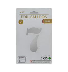 Balon folie, cifra "7" argintie, 80cm (25)