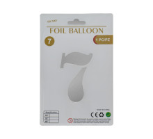 Balon folie, cifra "7" argintie, 80cm (25)
