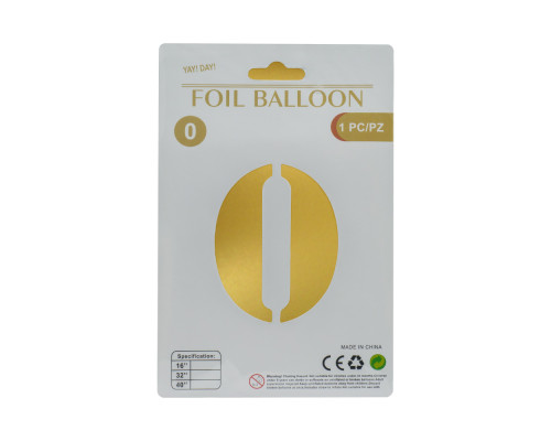 Balon folie, cifra "0" auriu, 80cm (25)