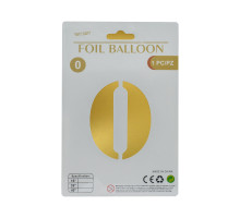 Balon folie, cifra "0" auriu, 80cm (25)