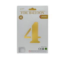 Balon folie, cifra "4" auriu, 80cm (25)
