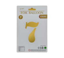 Balon folie, cifra "7" auriu, 80cm (25)