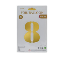 092118 Balon folie, cifra "8" auriu, 80cm (25)