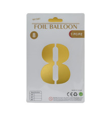Balon folie, cifra "8" auriu, 80cm (25)