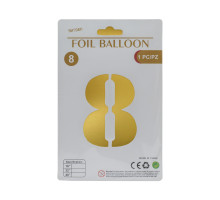 Balon folie, cifra "8" auriu, 80cm (25)