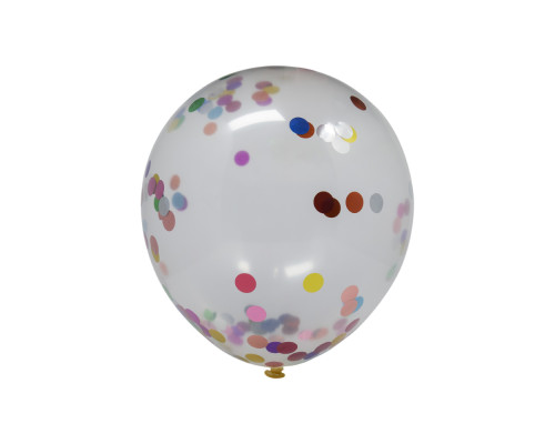 09214 Надувные шары с конфети разноцветные 100шт (200)