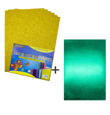 Фоамиран с глиттером самоклейка, 20*30см, золотой, 10л.+1подарок CH-4 (120)