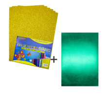 Foamiran cu sclipici, autoadeziv, 20 * 30cm, auriu 10foi+1 cadou CH-4 (120)