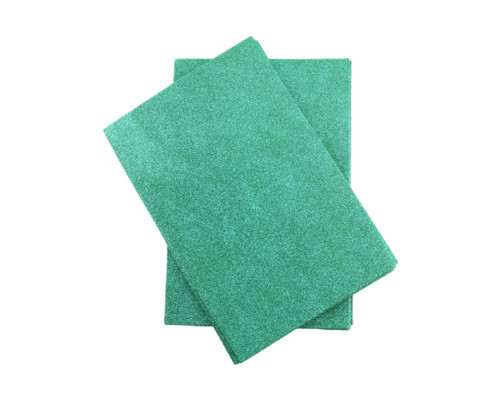Foamiran cu sclipici, autoadeziv, 20 * 30cm, verde 10foi+1 cadou CH-4 (120)