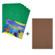 Foamiran cu sclipici, autoadeziv, 20 * 30cm, verde 10foi+1 cadou CH-4 (120)