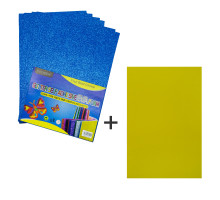 Фоамиран с глиттером самоклейка, 20*30см, синий, 10л.+1подарок CH-4 (120) Фоамиран с глиттером самоклейка, 20*30см, синий, 10л.+1подарок CH-4 (120)