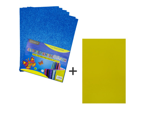 Foamiran cu sclipici, autoadeziv, 20 * 30cm, albastru 10foi+1 cadou CH-4 (120) Foamiran cu sclipici, autoadeziv, 20 * 30cm, albastru 10foi+1 cadou CH-4 (120)